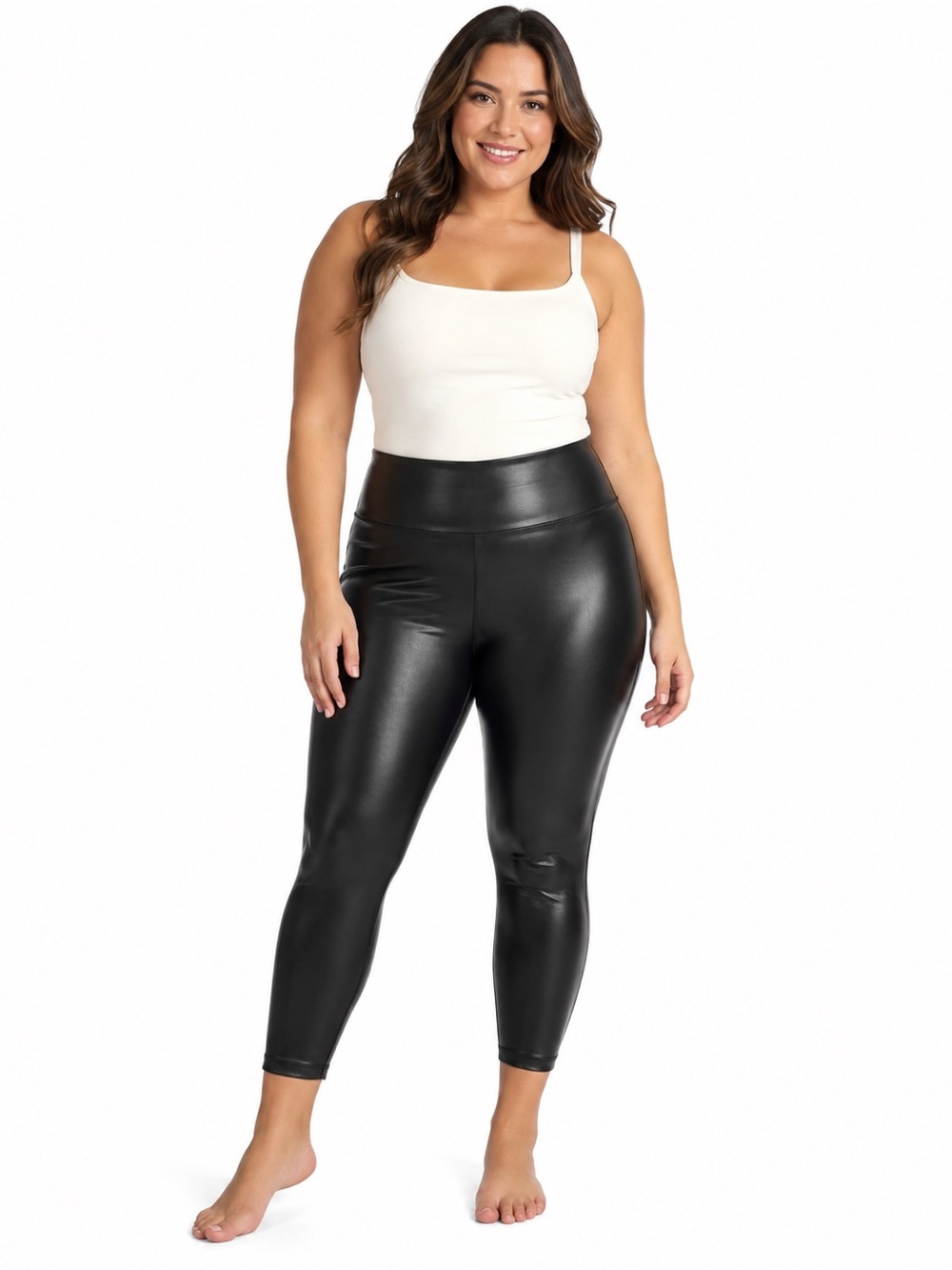 90 Degree By Reflex Faux Leather High Rise Leggings Black XL Casual chic Edgy